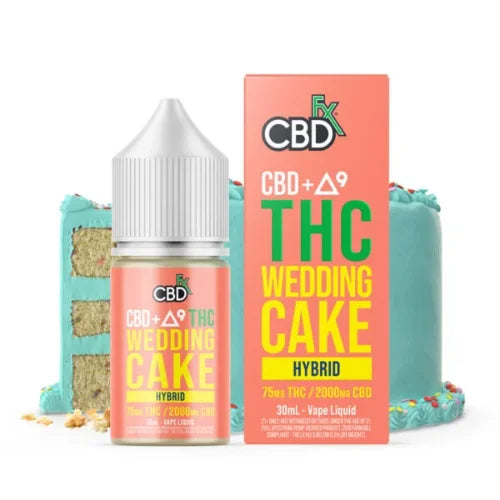THC Vape Juice CBD + Delta-9 THC Wedding Cake Hybrid In Pakistan